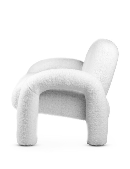 Fauteuil lounge Arche en tissu effet mouton Blanc