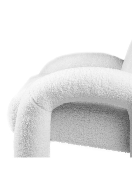 Fauteuil lounge Arche en tissu effet mouton Blanc