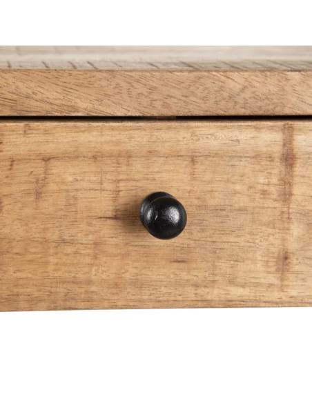 Bureau 2 tiroirs en manguier et métal