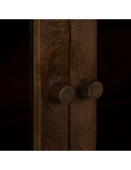 Bahut en manguier teinté 4 portes en verre
