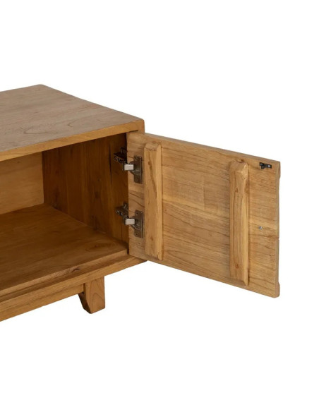 Meuble TV en bois de mindi avec tiroirs et portes
