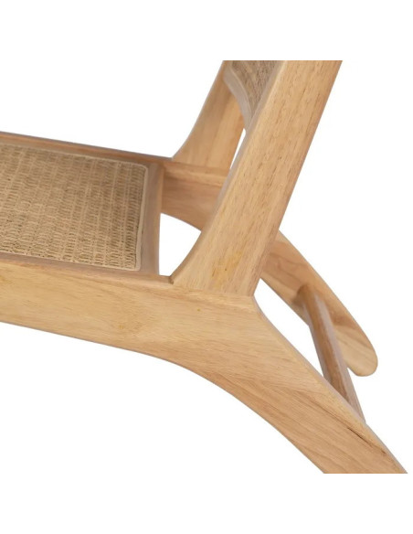 Fauteuil lounge en hévéa et rotin