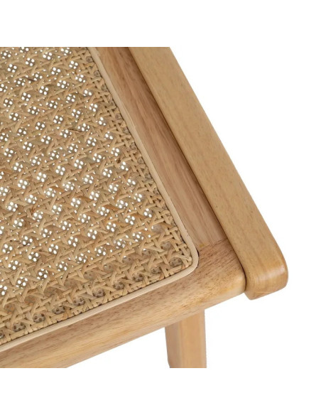 Fauteuil lounge en hévéa et rotin