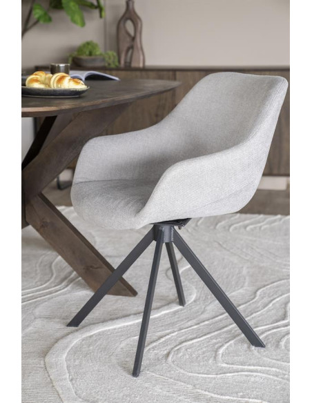 Fauteuil en tissu coque pivotant Mamé