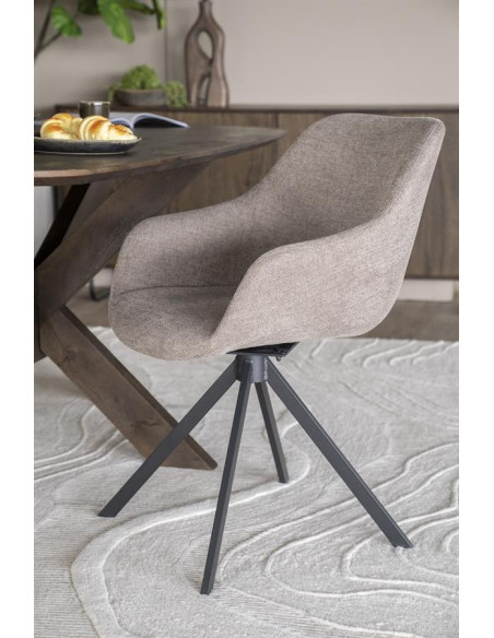 Fauteuil en tissu coque pivotant Mamé