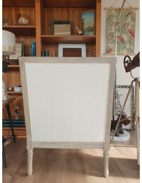 Fauteuil Dania en bouleau et lin