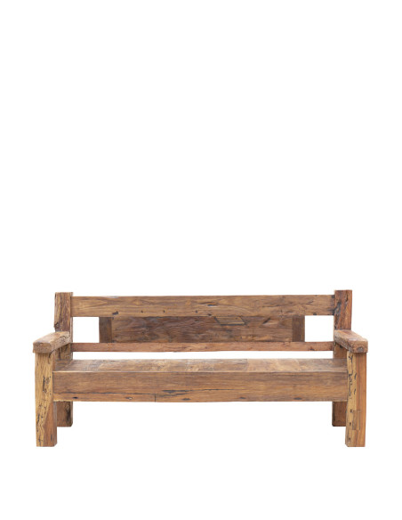 Grand banc en bois recyclé de chemin de fer 208 cm