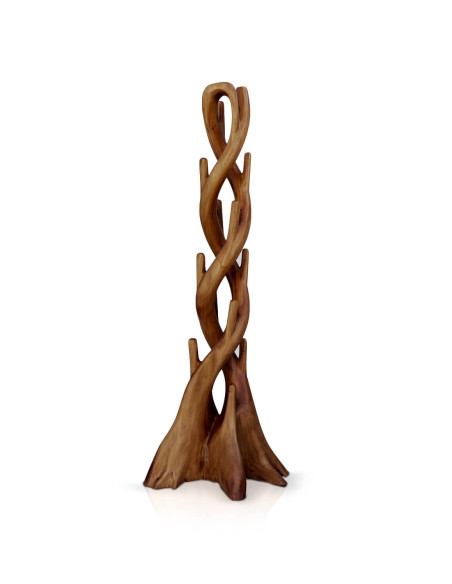 Porte manteau tronc en bois d'acajou