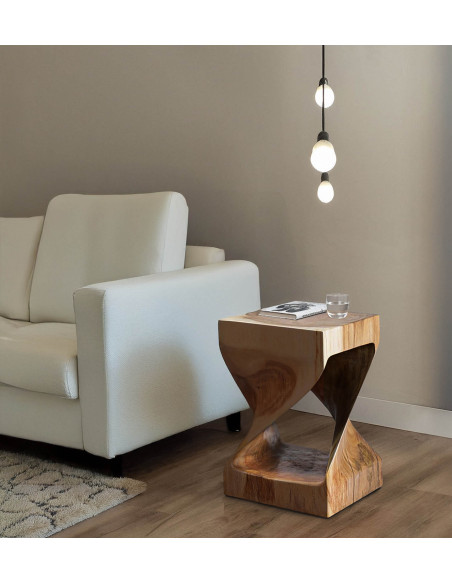 Bout de canapé carré en bois de suar naturel