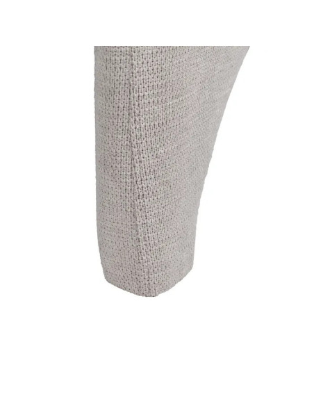 Fauteuil arrondi et design en tissu beige