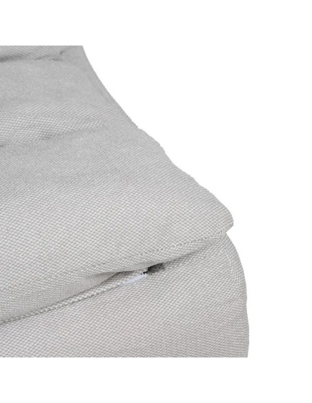 Fauteuil bas lounge confortable en tissu gris