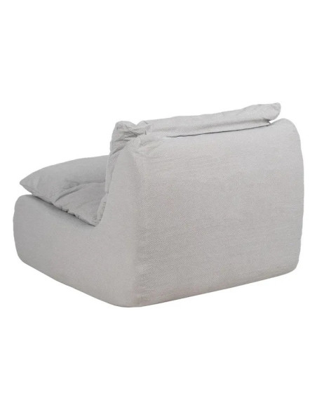 Fauteuil bas lounge confortable en tissu gris