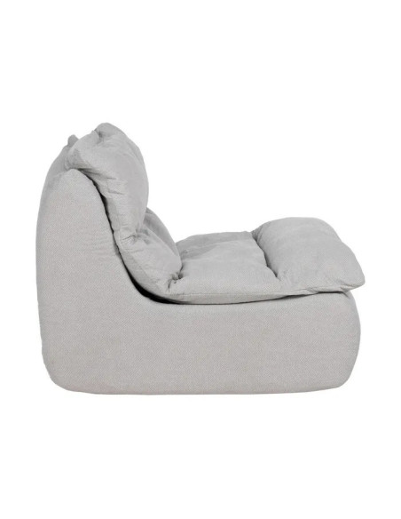 Fauteuil bas lounge confortable en tissu gris