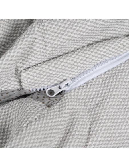 Fauteuil bas lounge confortable en tissu gris