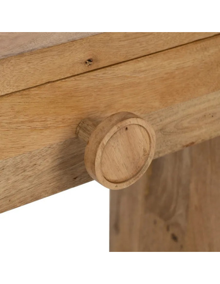 Console arrondie en manguier avec tiroir