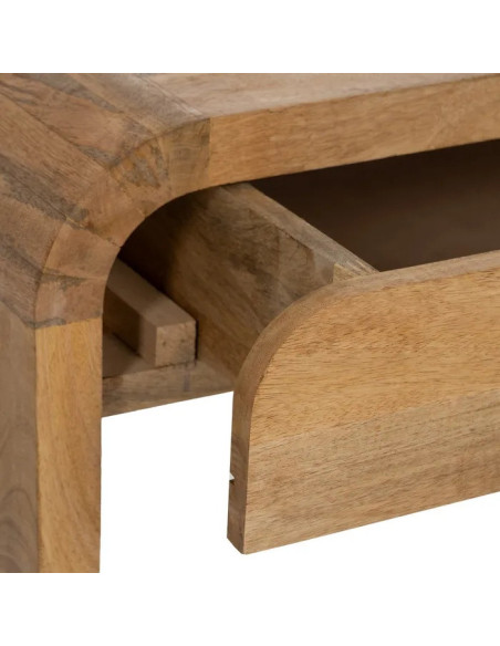 Console arrondie en manguier avec tiroir