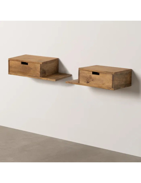 Lot de 2 chevets muraux en manguier