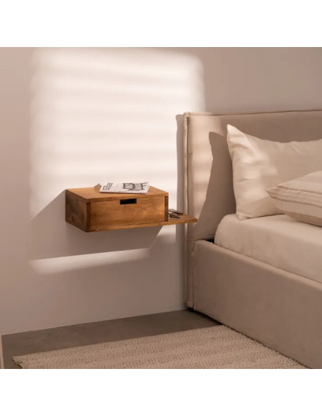 Lot de 2 chevets muraux en manguier