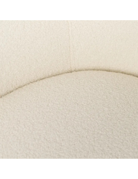 Fauteuil en tissu moumoute blanc et pieds en métal