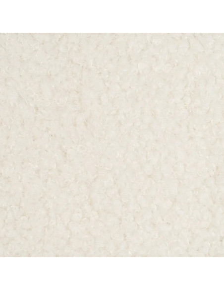 Fauteuil en tissu moumoute blanc et pieds en métal