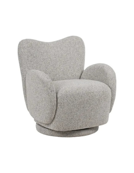 Fauteuil design et pivotant en tissu chiné