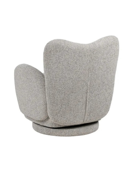 Fauteuil design et pivotant en tissu chiné
