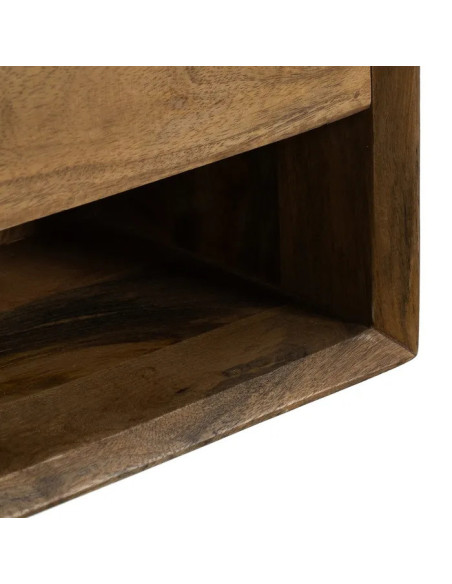 Chevet mural en manguier avec tiroir et niche