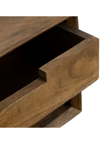 Chevet mural en manguier avec tiroir et niche