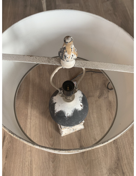 Grande lampe en métal effet antique 80 cm H