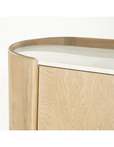 Armoire haute en chêne et marbre véritable Don