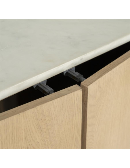 Armoire haute en chêne et marbre véritable Don