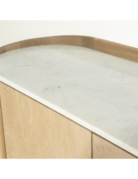 Armoire haute en chêne et marbre véritable Don