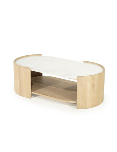 Table basse ovale en chêne...