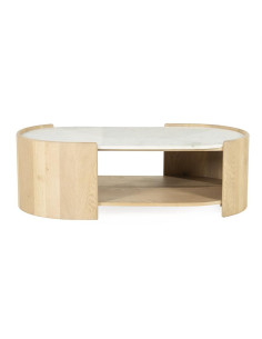 Table basse ovale en chêne... 2