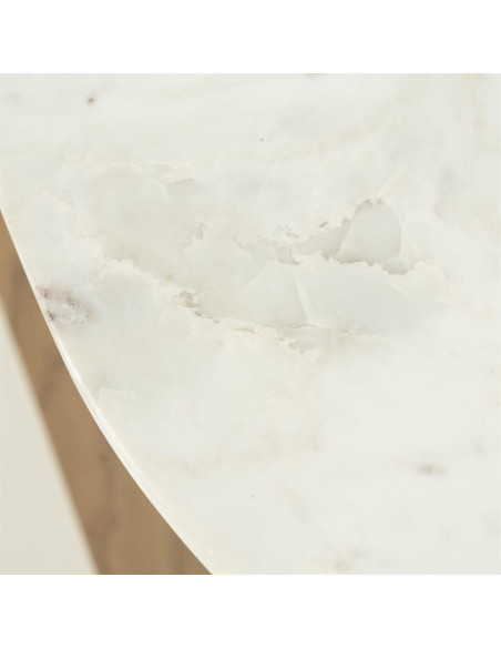 Table basse ovale en chêne et marbre Don