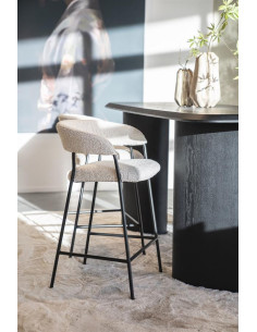 Tabouret de bar en tissu et...