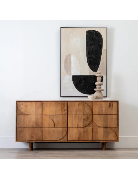 Buffet moderne en bois de manguier 4 portes