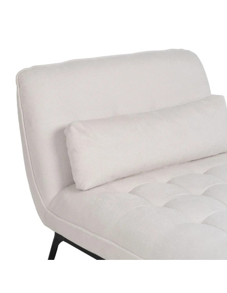 Méridienne en tissu avec coussin et pieds métal