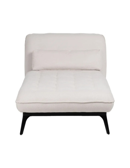 Méridienne en tissu avec coussin et pieds métal