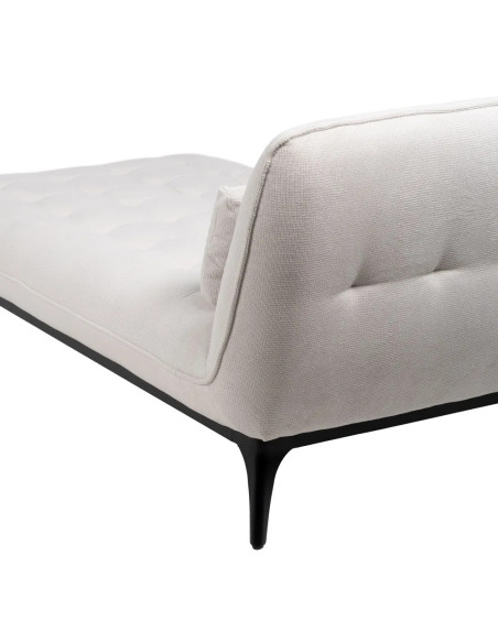 Méridienne en tissu avec coussin et pieds métal