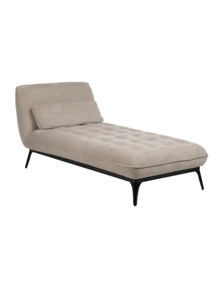 Méridienne en tissu avec coussin et pieds métal