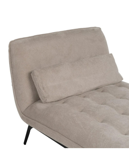 Méridienne en tissu avec coussin et pieds métal