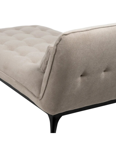 Méridienne en tissu avec coussin et pieds métal