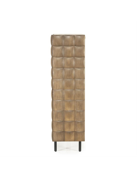 Armoire 4 portes damier en manguier et métal Félix