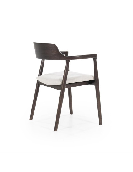 Fauteuil de repas design en bois et assise tissu