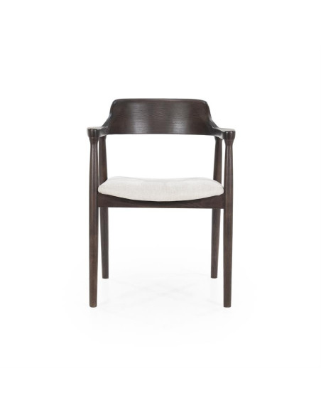 Fauteuil de repas design en bois et assise tissu
