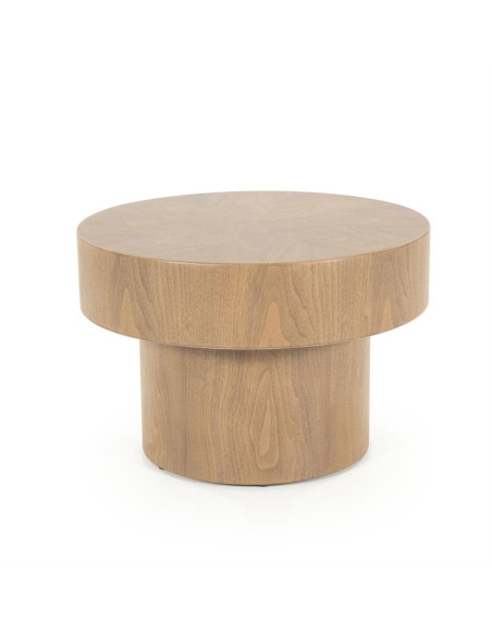 Table basse ronde en noyer Bobbie