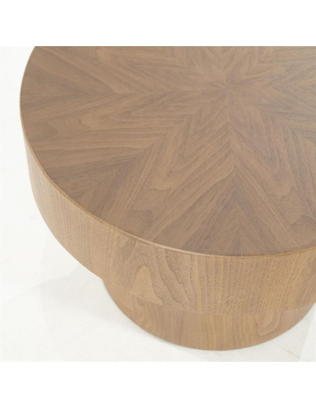 Table basse ronde en noyer Bobbie