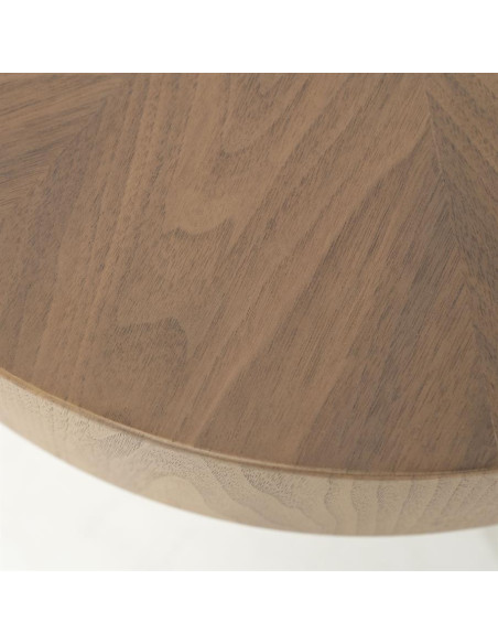 Table basse ronde en noyer Bobbie