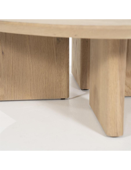 Table de salon carrée en bois de chêne